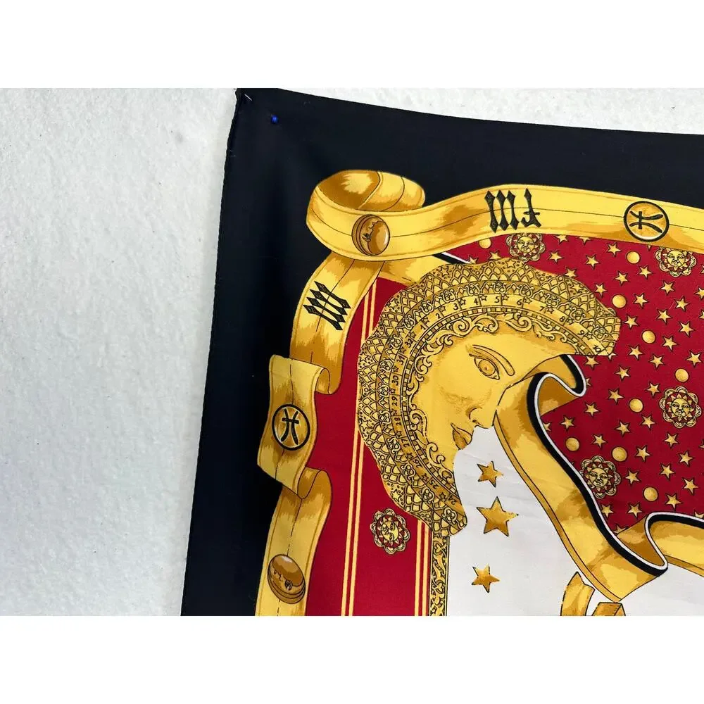 Loris Azzaro Paris Square Vintage 90's Silk Poly Scarf 34